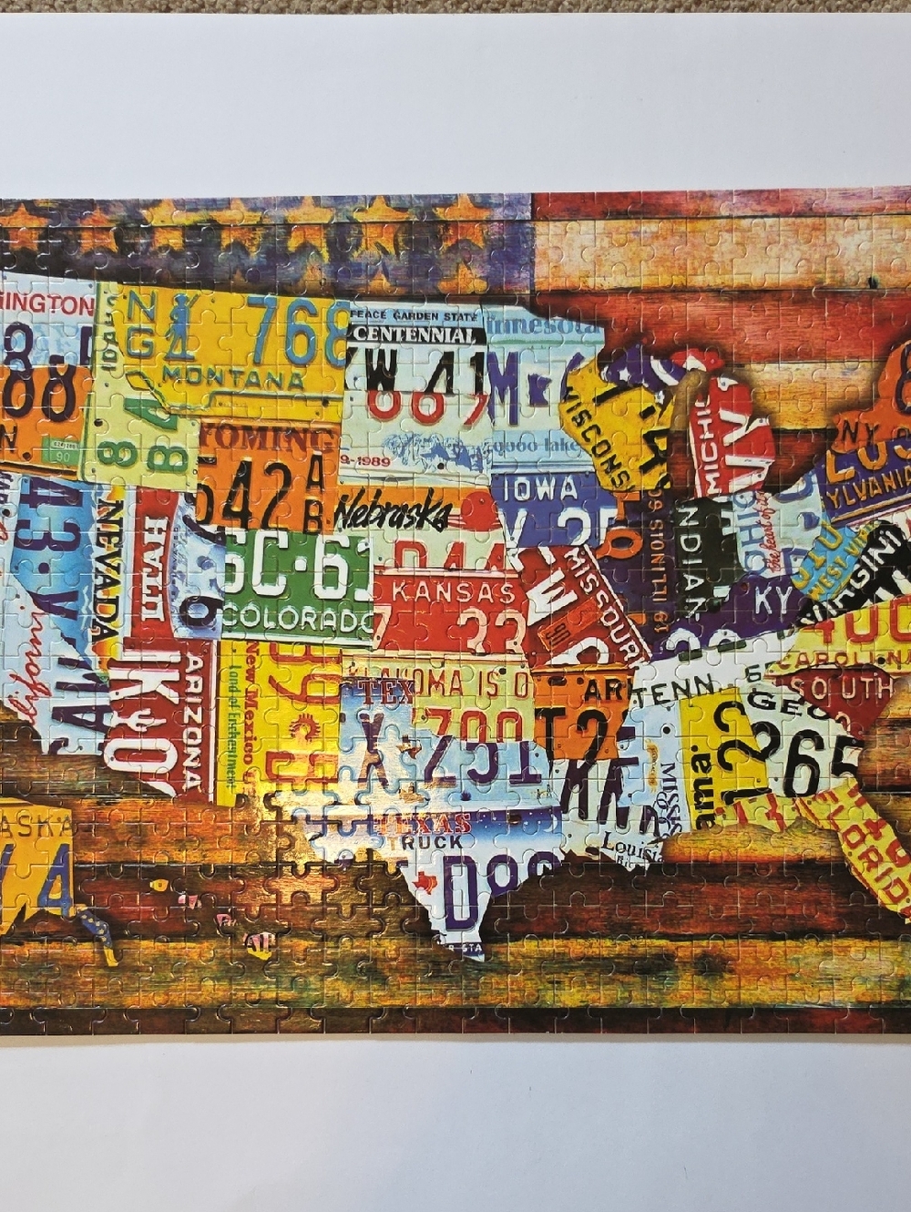 Colorful USA License Plate Map Wall Art - Multicolor